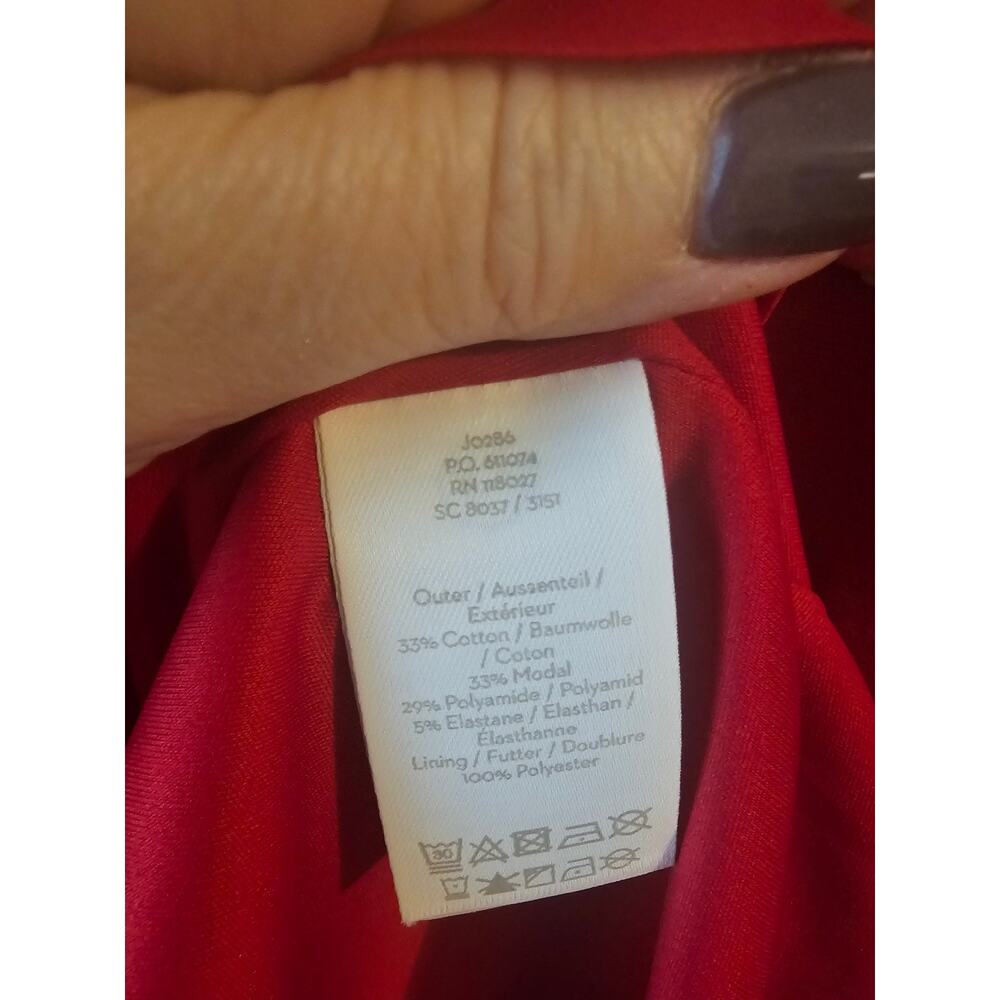 Boden Claudia Ponte Dress, Poinsettia red purple pink sz 14 midi - Picture 10 of 11